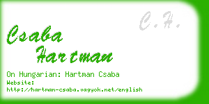 csaba hartman business card
